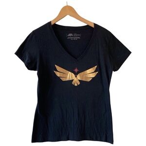 Vegas Knight Hawks XL Black V-Neck Tee Gold Foil Logo IFL Las Vegas Football